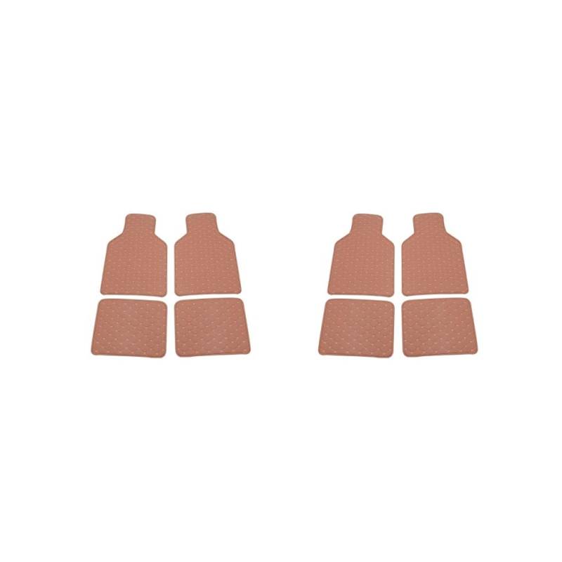 2 Set 4 Stück Auto Fußmatten Auto Innenraum Trittmatte Fußpolster Autoteppich vorne hinten waschbare Matte Braun von Mealoodiousmusea