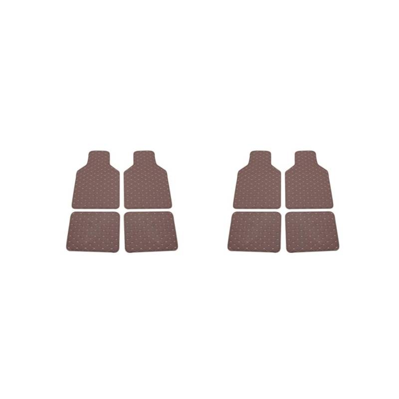 2 Set 4 Stück Auto Fußmatten Leder Liner Fußpolster Dekorative Teppich Vorne Hinten Dekoration Waschbar Wiederverwendbar Matte Kaffee von Mealoodiousmusea
