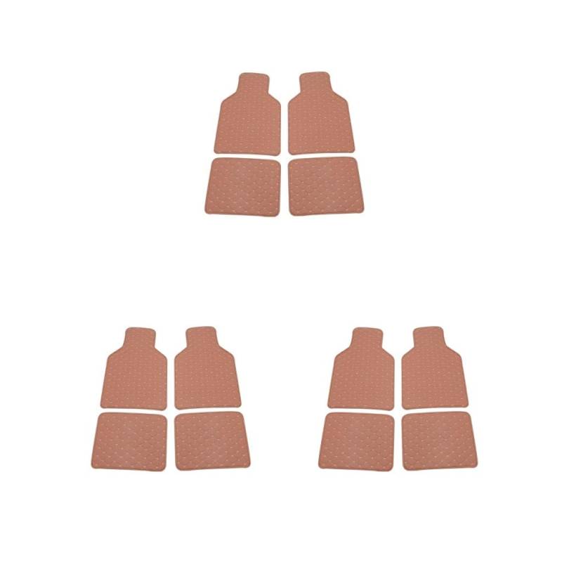 3 Set 4 Stück Auto Fußmatten Auto Innenraum Trittmatte Fußpolster Autoteppich vorne hinten waschbare Matte braun von Mealoodiousmusea