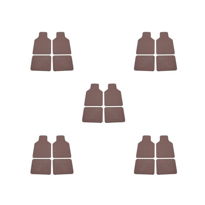 5 Set 4 Stück Auto Fußmatten Leder Liner Fußpolster Dekorative Teppich Vorne Hinten Dekoration Waschbar Wiederverwendbar Matte Kaffee von Mealoodiousmusea