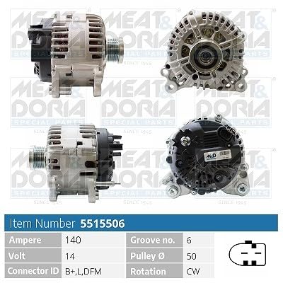 MEAT & DORIA 5515506 Lichtmaschine MEAT & DORIA 5515506 Lichtmaschine von Meat & Doria