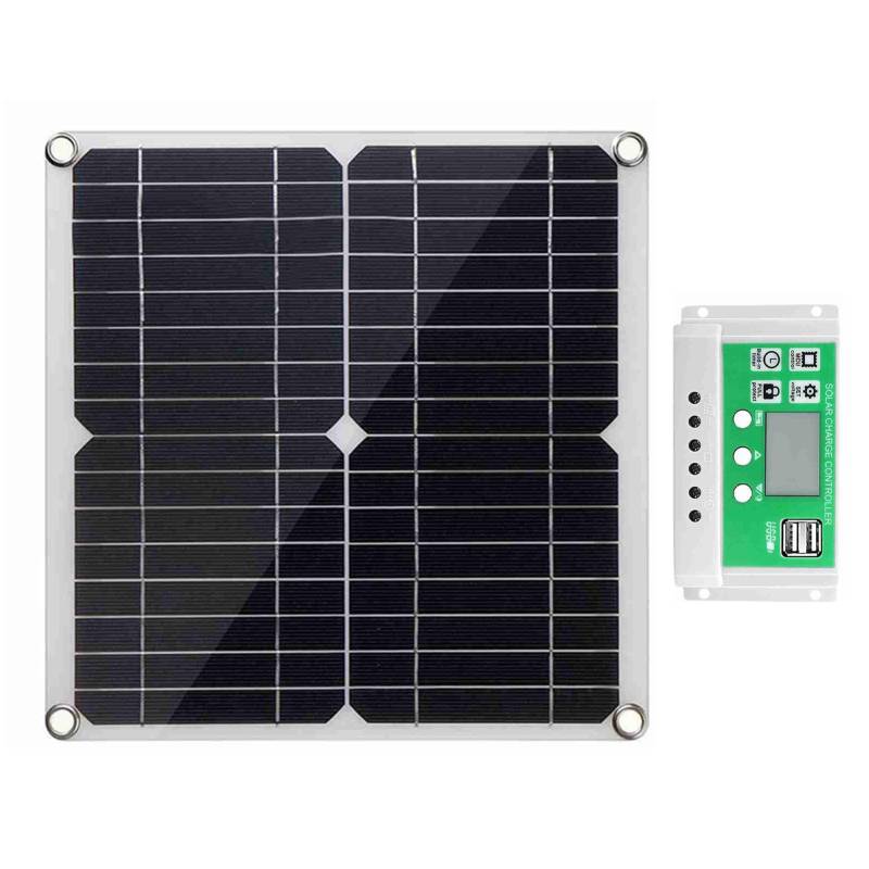 20 Watt 12 Volt Solar Panel Kit Hocheffizienz monokristalline Solarpanel 60A PWM Ladung Controller RV Boote Anhänger Off-Grid-System (100A Controller) von MechKit