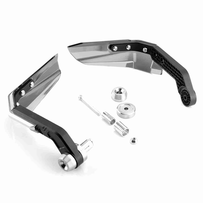 Motorrad -Handschützer Anodierte Premium -Windschutz für 7/8 '' Lenker universelles Paar Silber (Silber) von MechKit