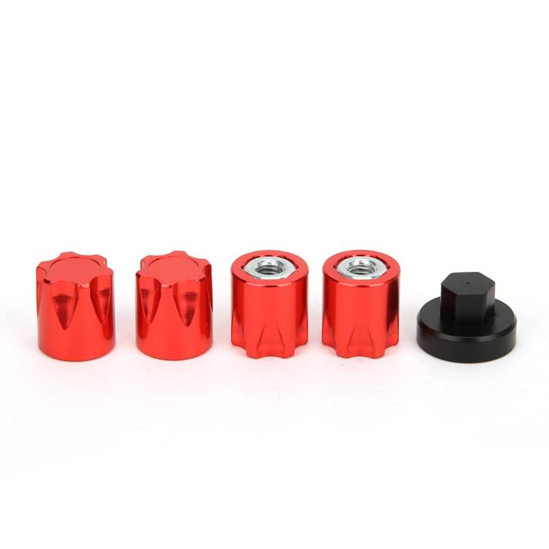 RC Wheel Rim Center Cap M4 Nut Upgrade Accessoire für Fernbedienungsauto Traxxas TRX4 Axial SCX10 D90 (Rot) von MechKit