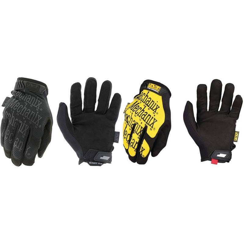 Mechanix Wear Original® Covert Handschuhe (Large, Vollständig schwarz) & The Original Arbeitshandschuhe – Berührungsfähig (Large, Gelb) von Mechanix Wear