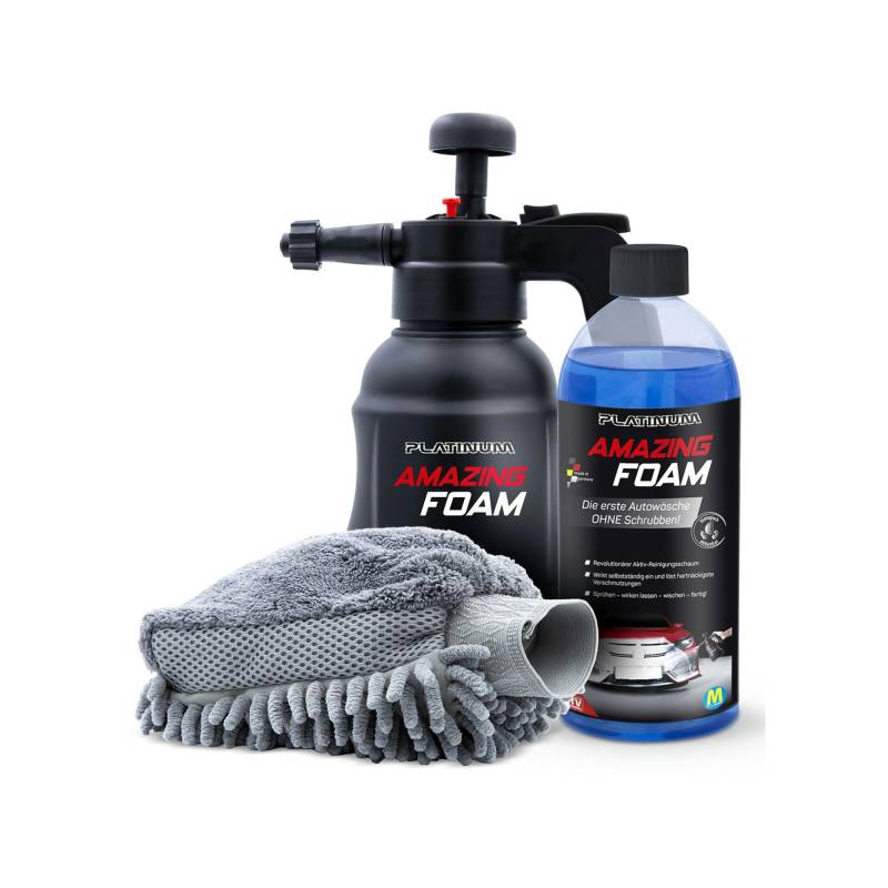Platinum Amazing Foam – Autoreiniger und Autopflege – entfernt hartnäckigen Schmutz und sorgt für Glanz – auch als Cockpit Reiniger – für alle Oberflächen von Mediashop