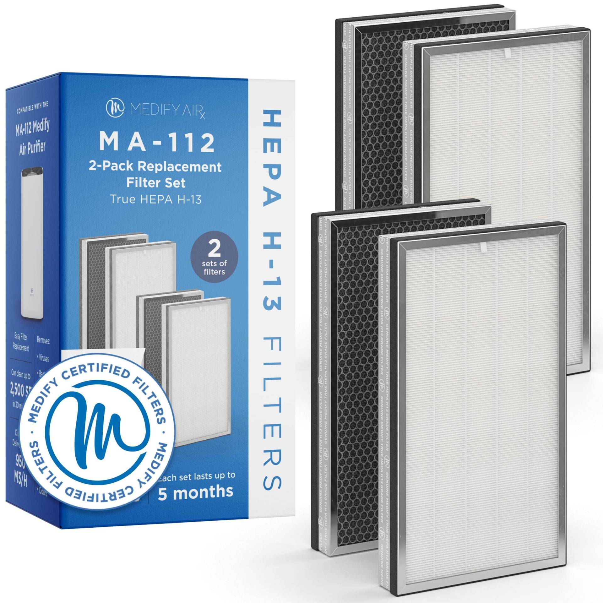 Medify Air MA-112 Ersatzfilter - HEPA H13-1 Stück - Luftreinigung - Aktivkohle - Luftfilter - Lufterfrischer Wohnung - Geruchsneutralisierer Medify Air MA-112 Ersatzfilter - HEPA H13-1 Stück - Luftreinigung - Aktivkohle - Luftfilter - Lufterfrischer Wohnung - Geruchsneutralisierer von Medify Air