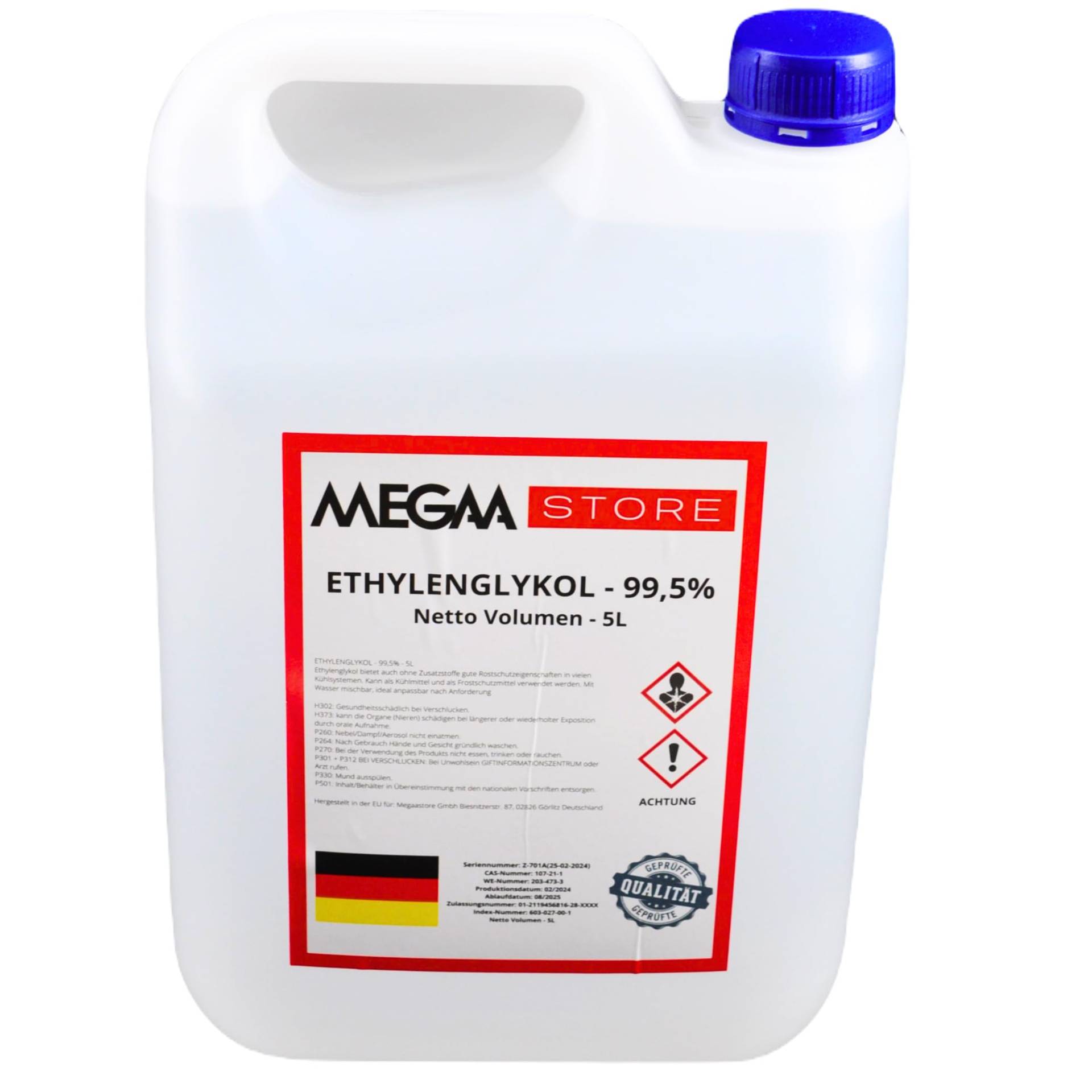 Megaa store Ethylenglykol 99,5% | 1L bis 20L | Kühlmittel Solarflüssigkeit Kühlsystem Heizungs- Solar- Klimaanlagen- und Wärmepumpen Installationen Megaa store Ethylenglykol 99,5% | 1L bis 20L | Kühlmittel Solarflüssigkeit Kühlsystem Heizungs- Solar- Klimaanlagen- und Wärmepumpen Installationen von Megaa store