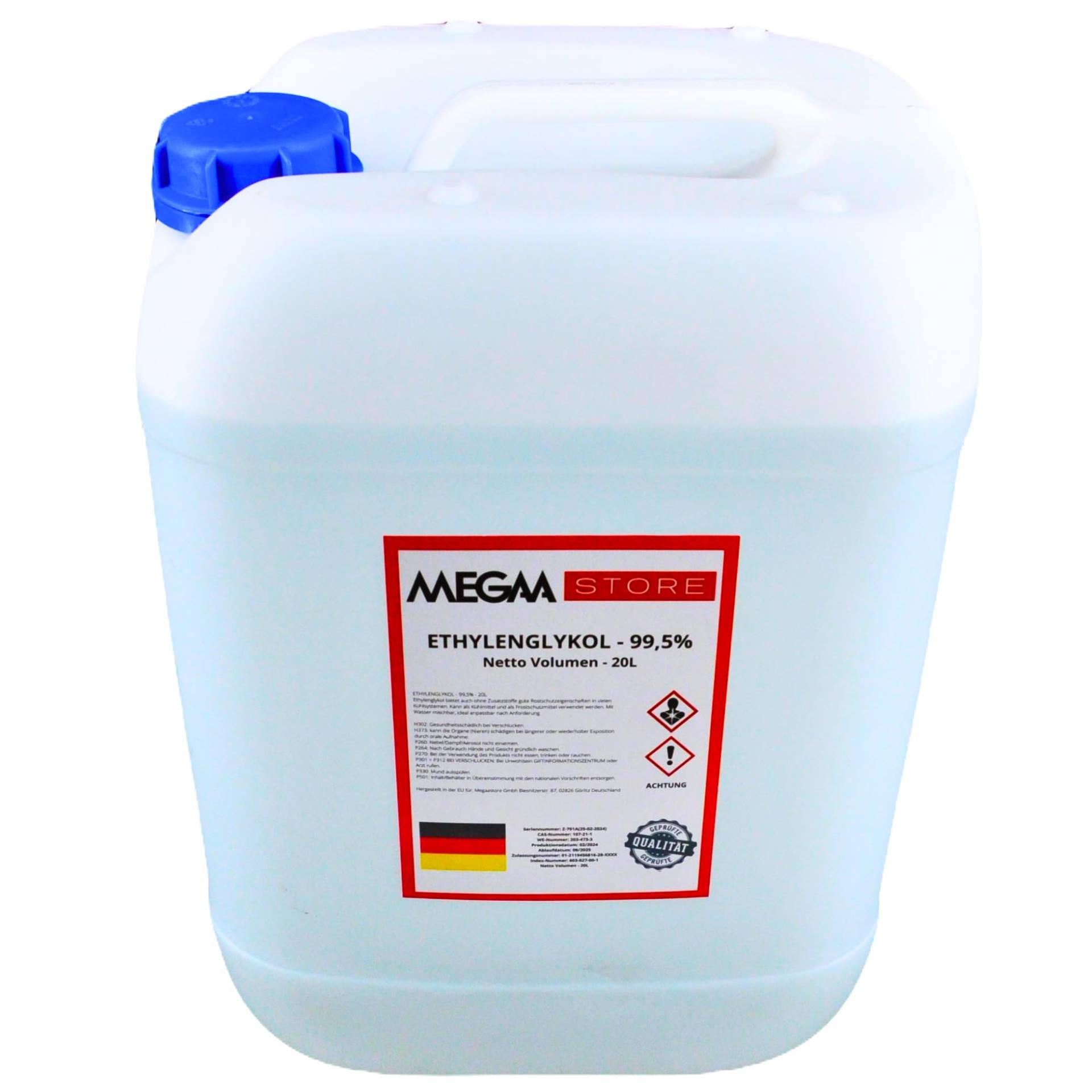 Megaa store Ethylenglykol 99,5% | 1L bis 20L | Kühlmittel Solarflüssigkeit Kühlsystem Heizungs- Solar- Klimaanlagen- und Wärmepumpen Installationen Megaa store Ethylenglykol 99,5% | 1L bis 20L | Kühlmittel Solarflüssigkeit Kühlsystem Heizungs- Solar- Klimaanlagen- und Wärmepumpen Installationen von Megaa store