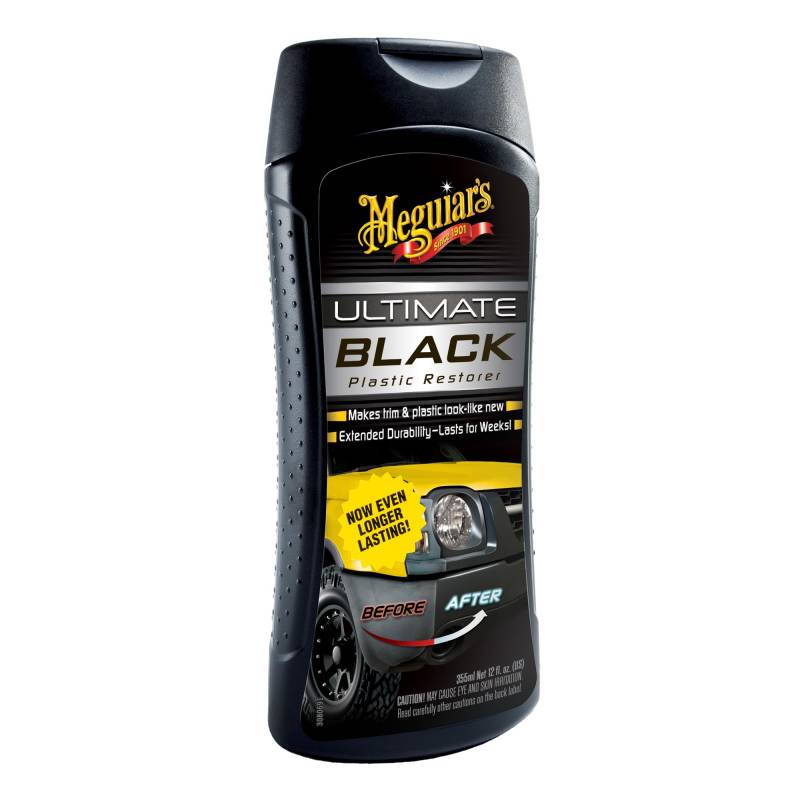 Meguiar's G15812EU Ultimate Black Plastic Restorer - Kunststoffpflege Auto - Autopflege für Innen & Außen - hervorragender UV-Schutz und Glanz - Schutz vor dem Ausbleichen - 355ml von Meguiar's