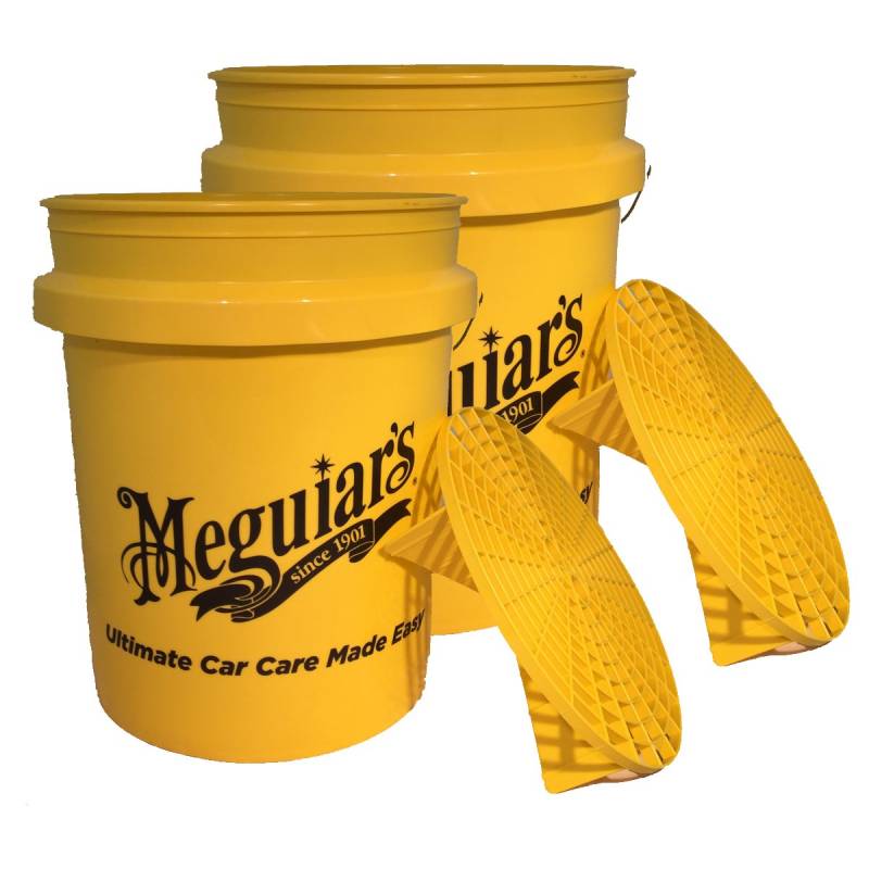 2x Meguiar's Grit Guard Eimer mit Einsatz - Gelber Kunststoff Wascheimer von Meguiar's