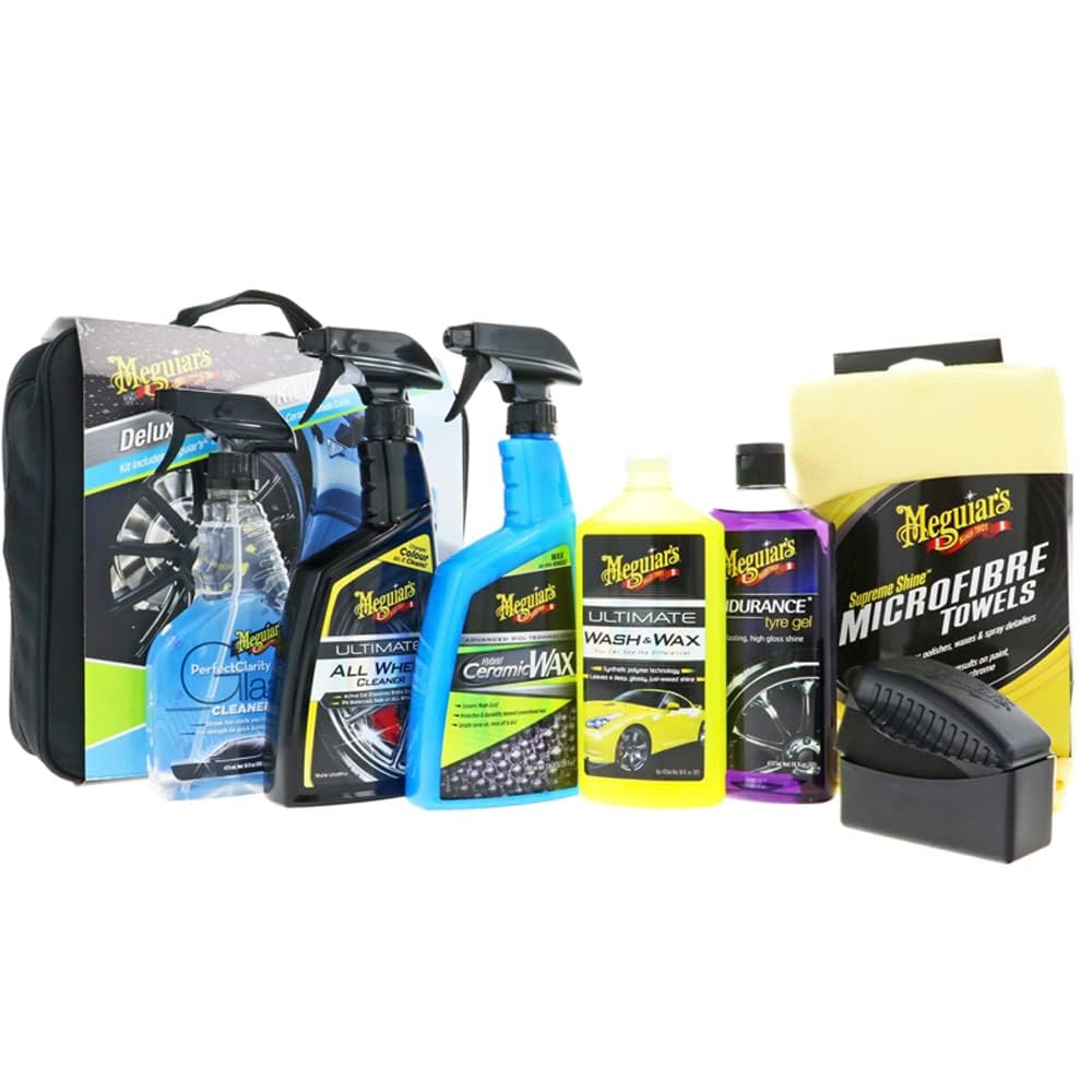Meguiar's Deluxe Car Care Kit V2 - Autopflege-Geschenke Für Männer | Ultimate Wash & Wax, Hybrid-Keramik-Sprühwachs, Perfect Clarity Glasreiniger, Endurance Reifengel & Mehr Meguiar's Deluxe Car Care Kit V2 - Autopflege-Geschenke Für Männer | Ultimate Wash & Wax, Hybrid-Keramik-Sprühwachs, Perfect Clarity Glasreiniger, Endurance Reifengel & Mehr von Meguiar's