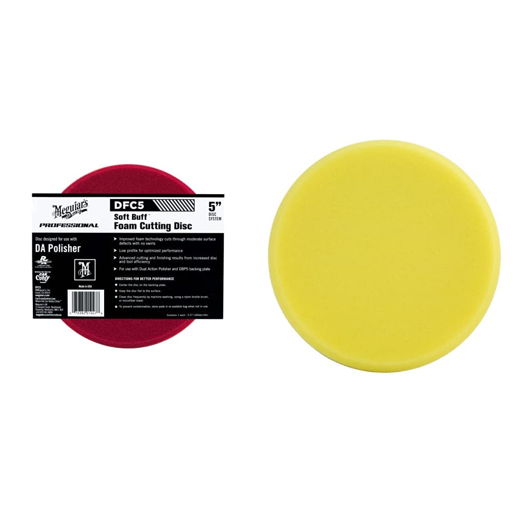 Meguiar's DFC5 Soft Buff Foam Cutting Disc 5 Zoll Polierpad & DFP5 DFF6 Soft Buff Foam Polishing Disc 6 Zoll Polierpad Meguiar's DFC5 Soft Buff Foam Cutting Disc 5 Zoll Polierpad & DFP5 DFF6 Soft Buff Foam Polishing Disc 6 Zoll Polierpad von Meguiar's