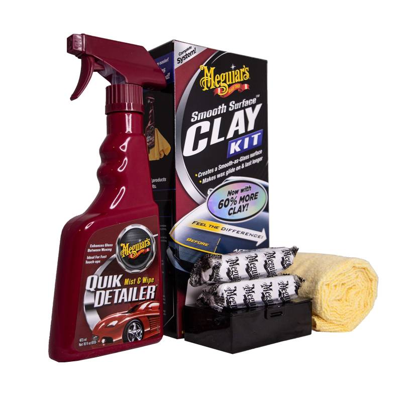 Meguiar's G1016EU Smooth Surface Clay Kit Lackreinigungsset, 473 ml+2*80 g von Meguiar's