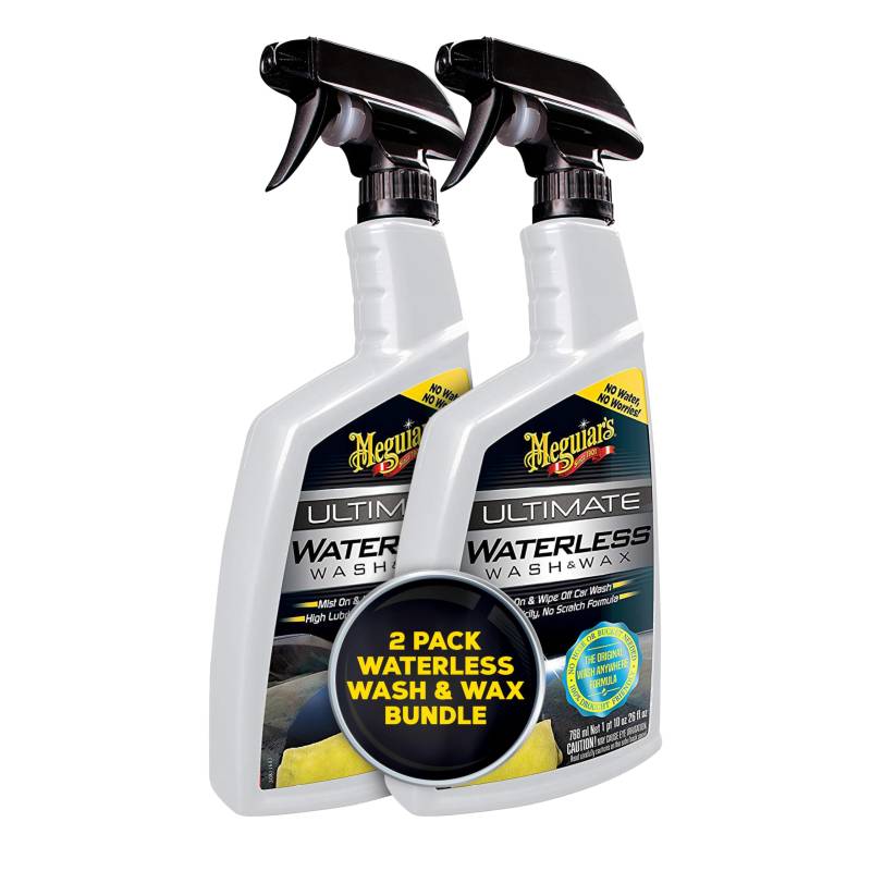 Meguiar's G3626EU Ultimate Wash & Wax Anywhere Trockenwäsche & Autowachs - Autoreinigung - Autowaschen ohne Wasser - Sprühwachs - 768ml (Packung mit 2) von Meguiar's