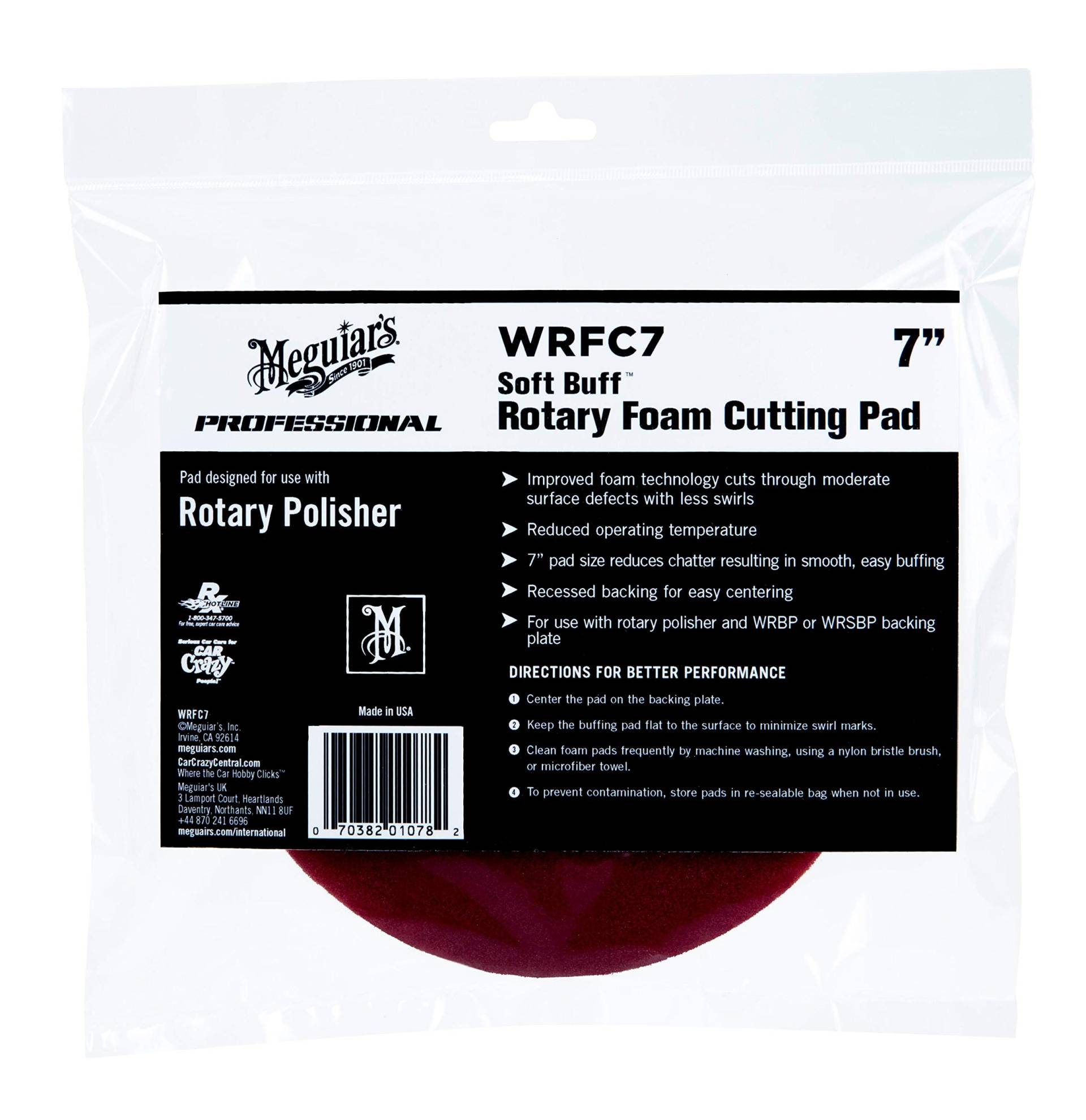 Meguiar's WRFC7 Soft Buff Rotary Foam Cutting Pad Polierpad 7", 180mm Meguiar's WRFC7 Soft Buff Rotary Foam Cutting Pad Polierpad 7", 180mm von Meguiar's