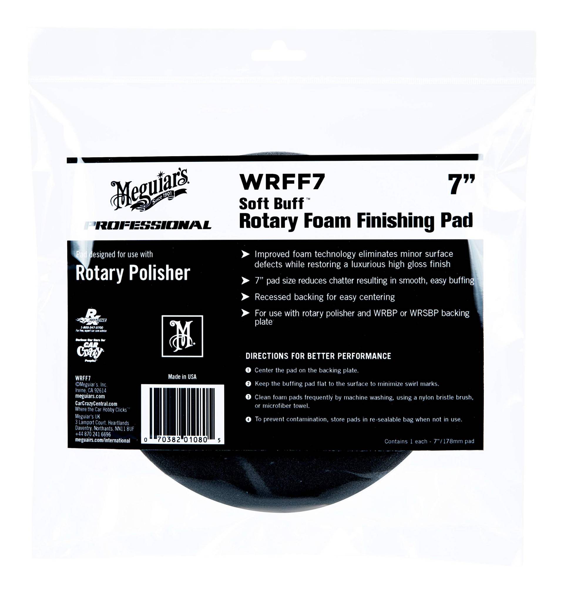 Meguiar's WRFF7 Soft Buff Rotary Foam Finishing Pad Polierpad 7", 180mm von Meguiar's