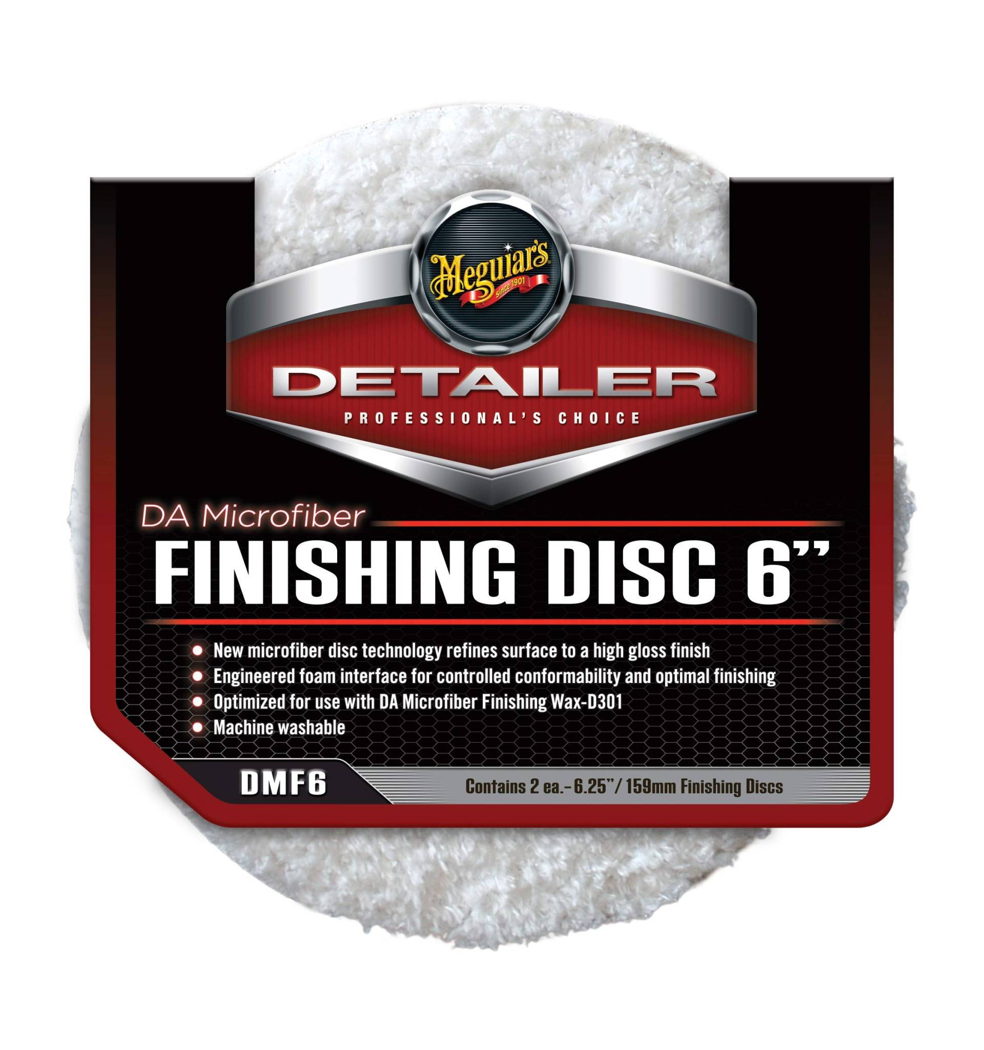 Meguiar's DMF6 DA Microfiber Finishing Disc 6" 159mm Mikrofaseraufsatz (2er Pack) von Meguiar's