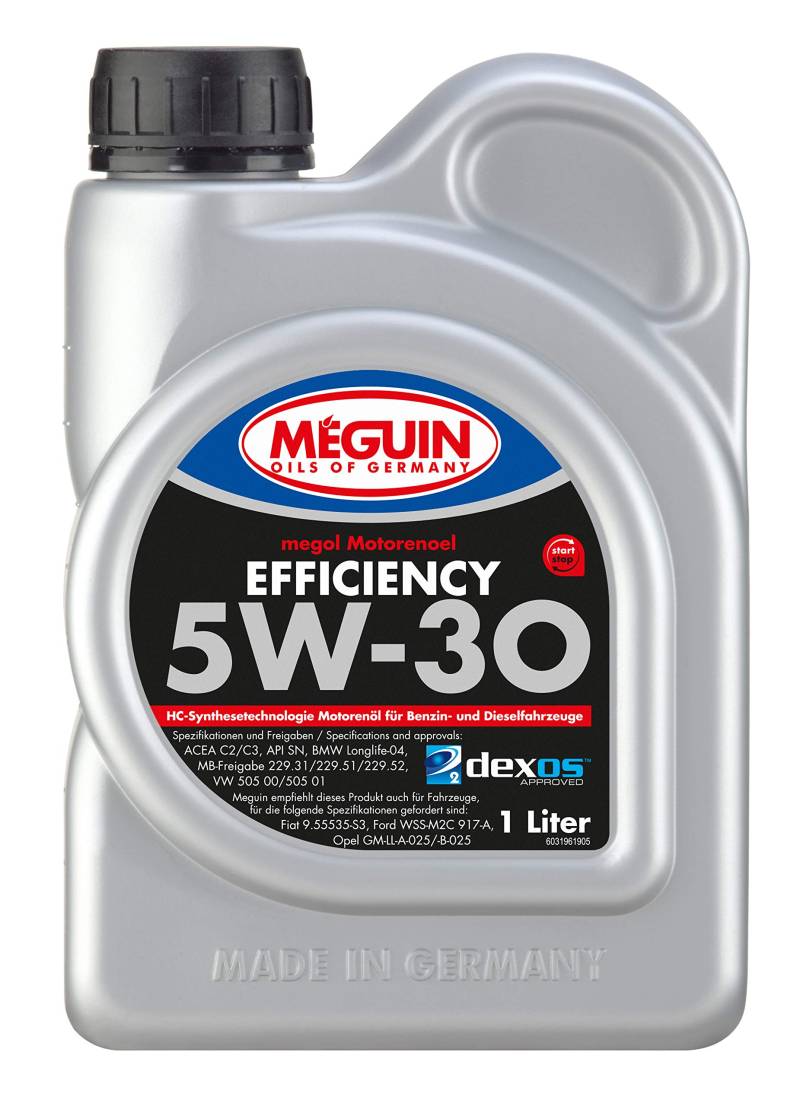 Meguin Megol Efficiency SAE 5W-30 | 1 L | Synthesetechnologie Motoröl | Art.-Nr.: 3196 von Meguin