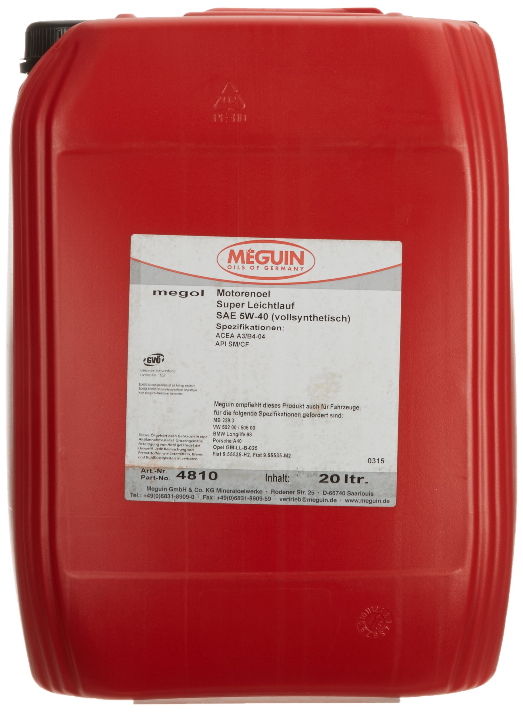 Meguin 4810 Megol Super Leichlauf SAE 5W-40, 20 L Meguin 4810 Megol Super Leichlauf SAE 5W-40, 20 L von Meguin