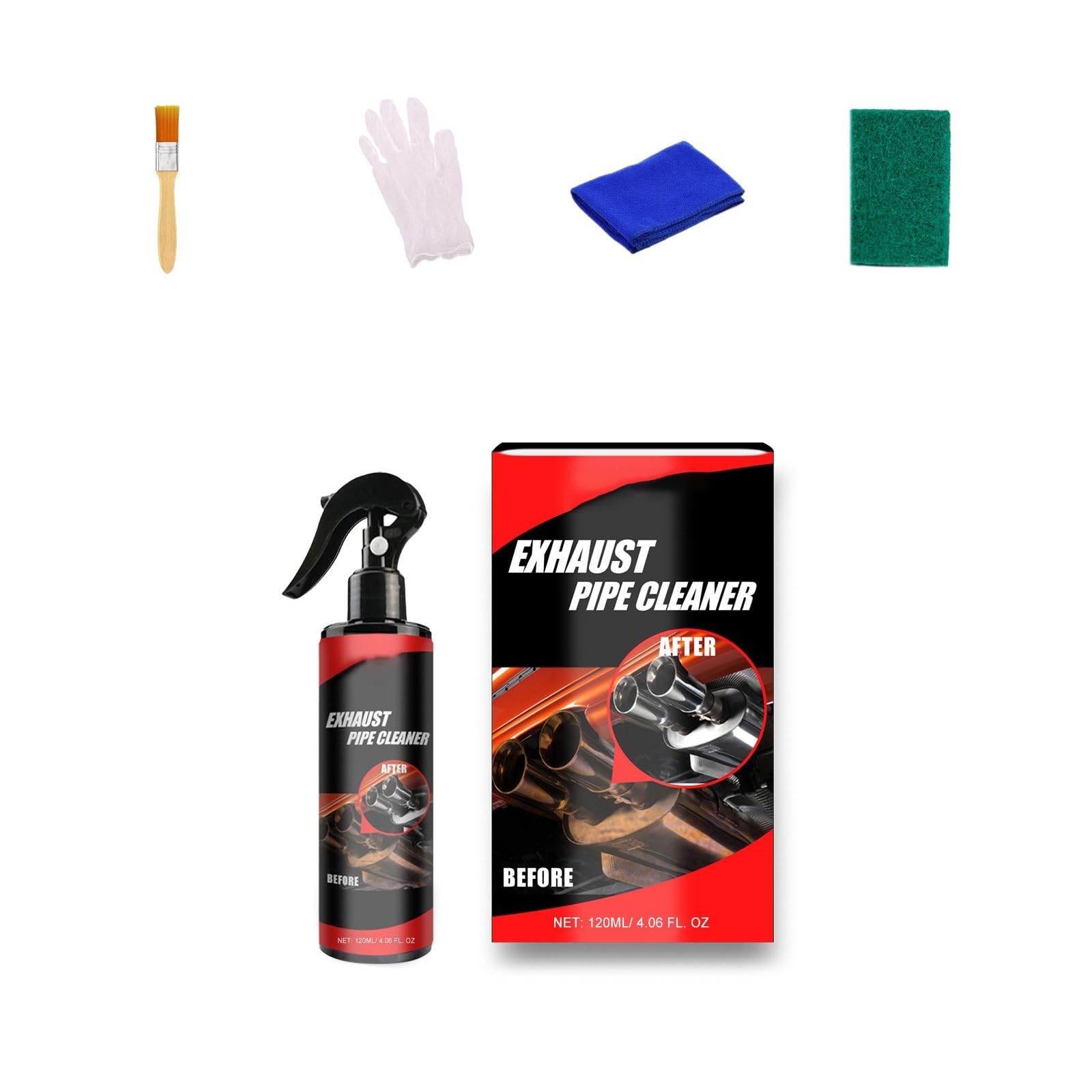 Meiliyizu Auto Auspuffrohrreiniger Metalloberflächen Entfernung Sprays Mit Applikator Werkzeug Set Für Langlebige Leuchten Meiliyizu Auto Auspuffrohrreiniger Metalloberflächen Entfernung Sprays Mit Applikator Werkzeug Set Für Langlebige Leuchten von Meiliyizu