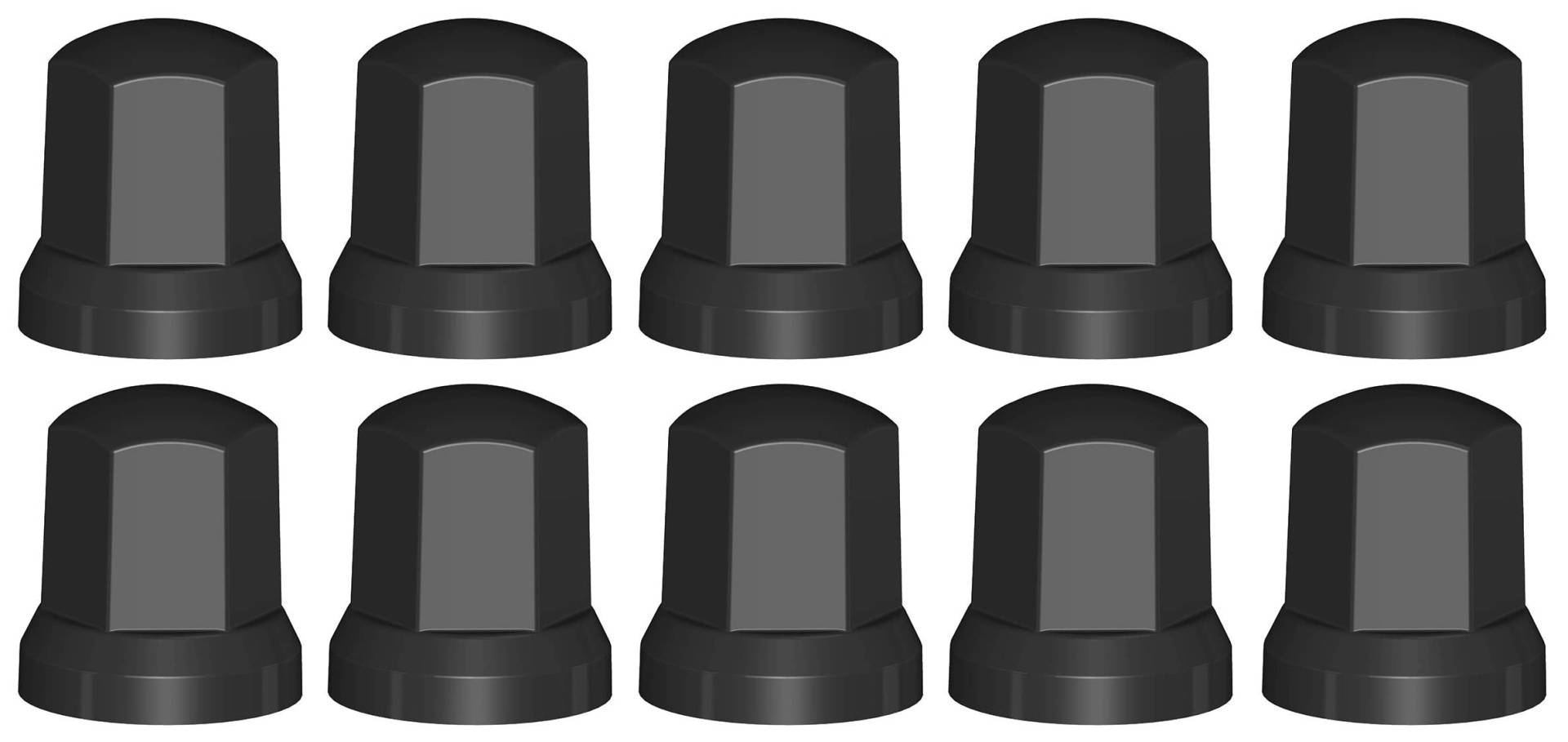 10x Radmutterkappen Schutz Abdeckung Größen - für LKW (Schwarz, Höhe: 54,5 mm x Maß: Ø33 mm) von MelTruck