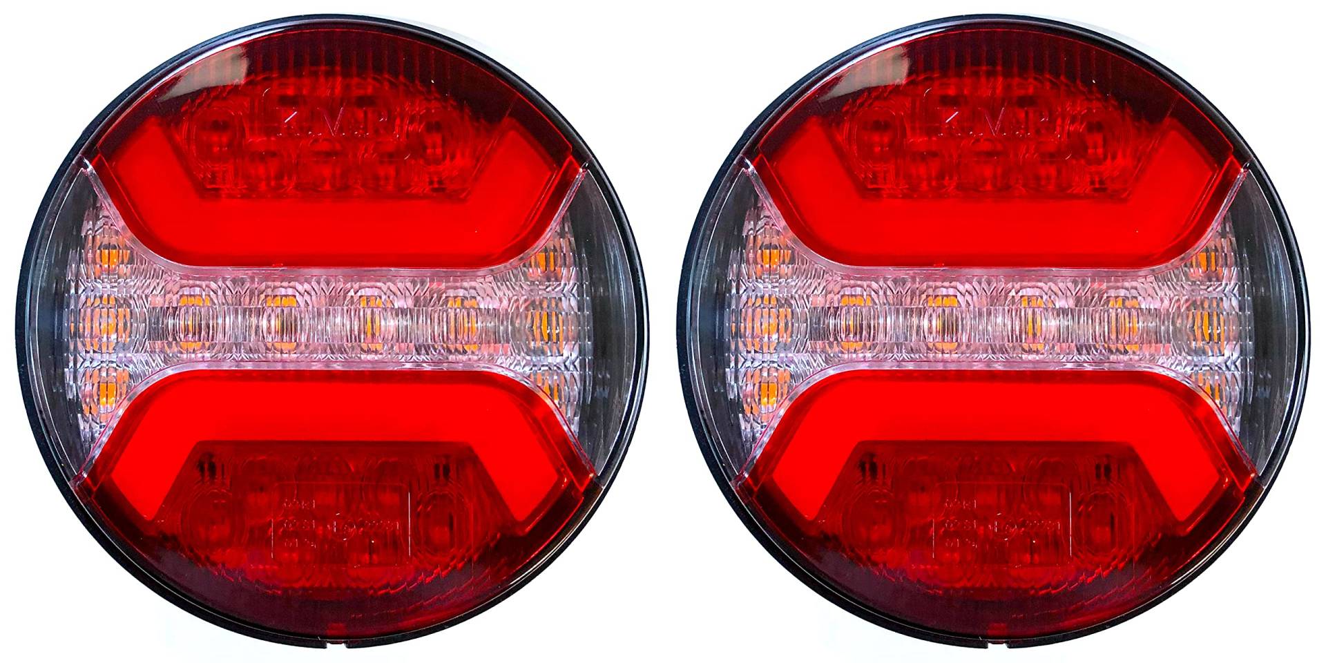 MelTruck® 2x 3 Funktionen Neon LED Rückleuchte Rund für LKW PKW Anhänger Trailer Traktor von MelTruck