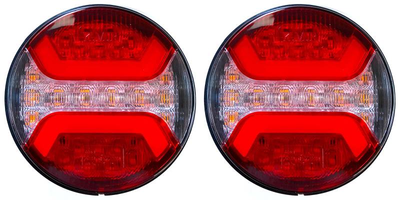 MelTruck® 2x 3 Funktionen Neon LED Rückleuchte Rund für LKW PKW Anhänger Trailer Traktor von MelTruck