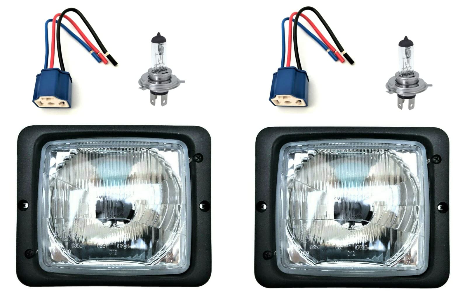 MelTruck® 2x Fernscheinwerfer für Traktor Fendt Zetor mit Lampenfassungen und Glühbirnen H4 12V von MelTruck