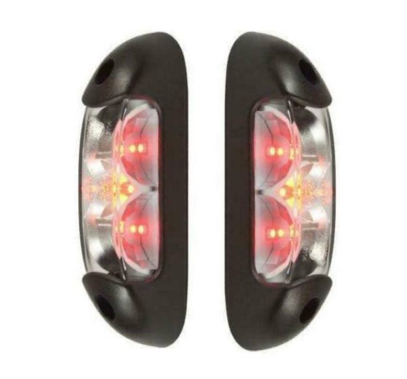 MelTruck® 2x LED Begrenzungsleuchte 12V 24V E9 weiß und rot für LKW PKW Anhänger Auflieger (Breite - 110 mm (weiß, gelb und rot)) von MelTruck