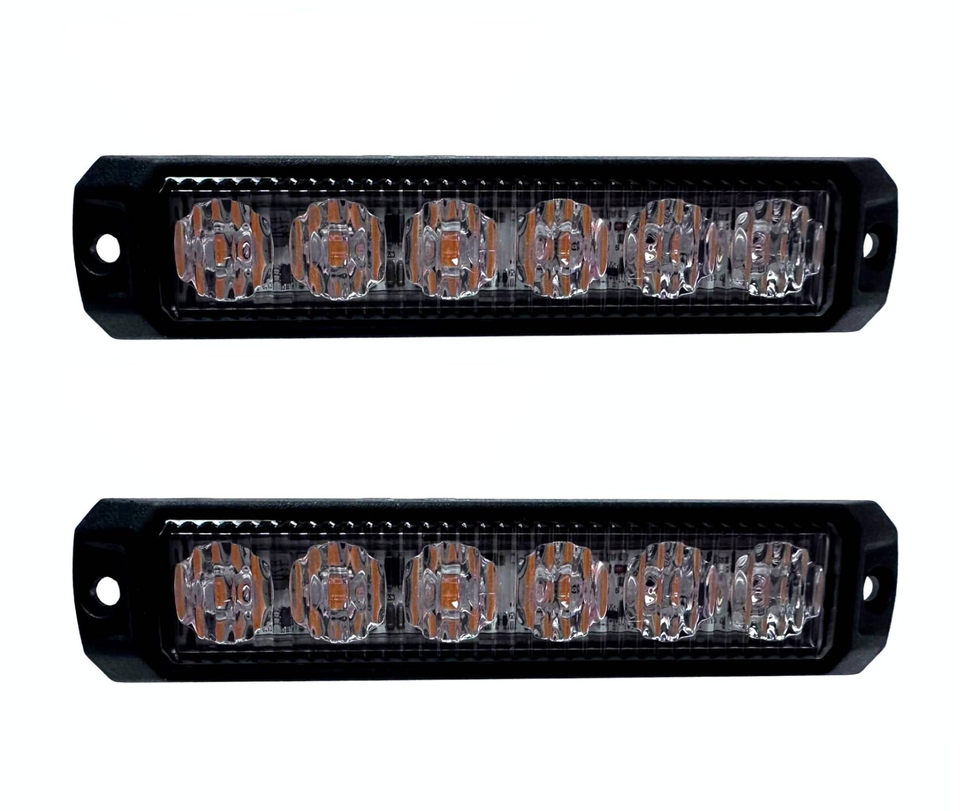 MelTruck® 2x LED Frontblitzer Heckblitzer Universal Straßenräumer für Traktoren Schlepper 12V 24V (Breite: 130 mm) von MelTruck