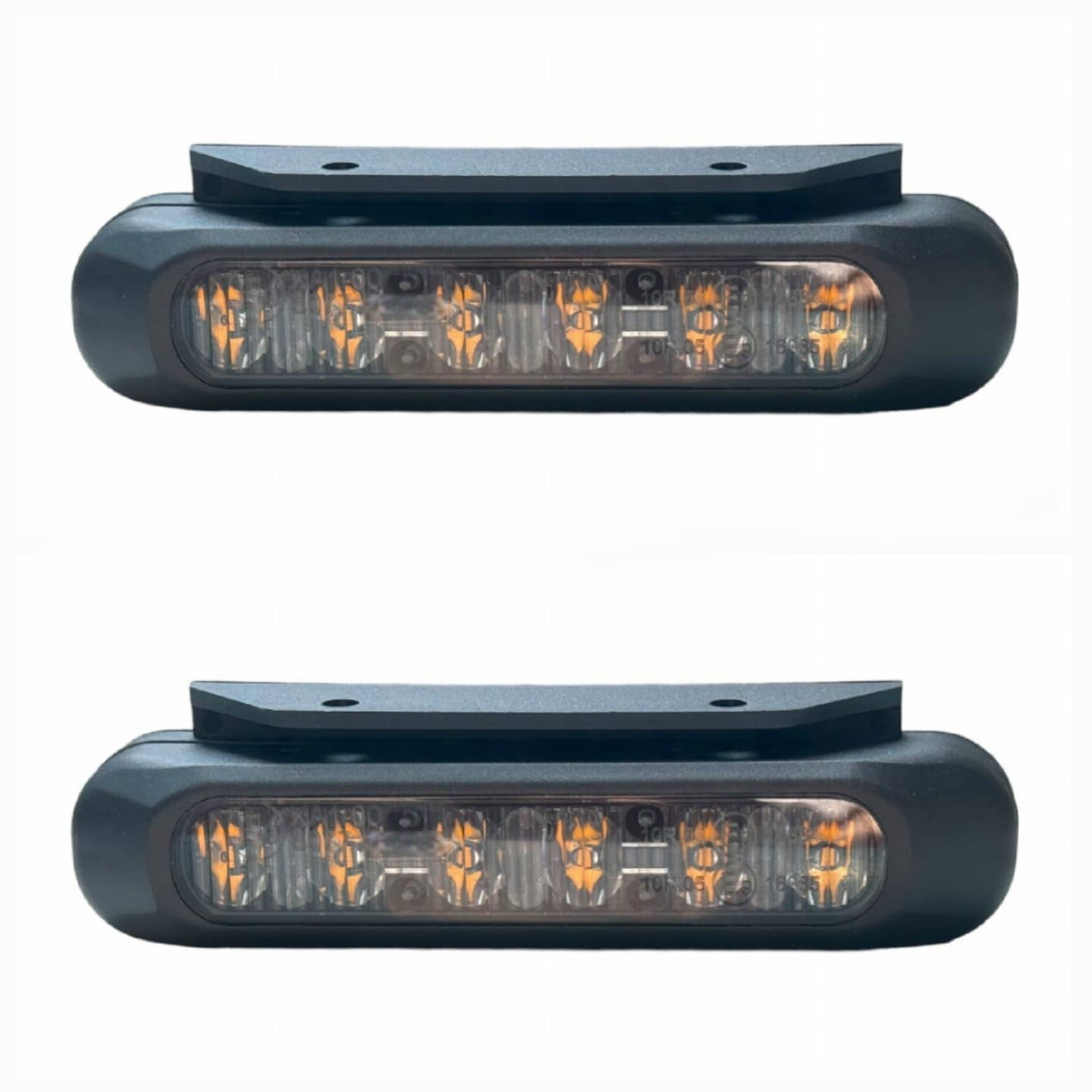 MelTruck® 2X LED Frontblitzer ORANGE Dunkles 6 Blitzmuster Blitzleuchte E9 ECE R65 EMV von MelTruck