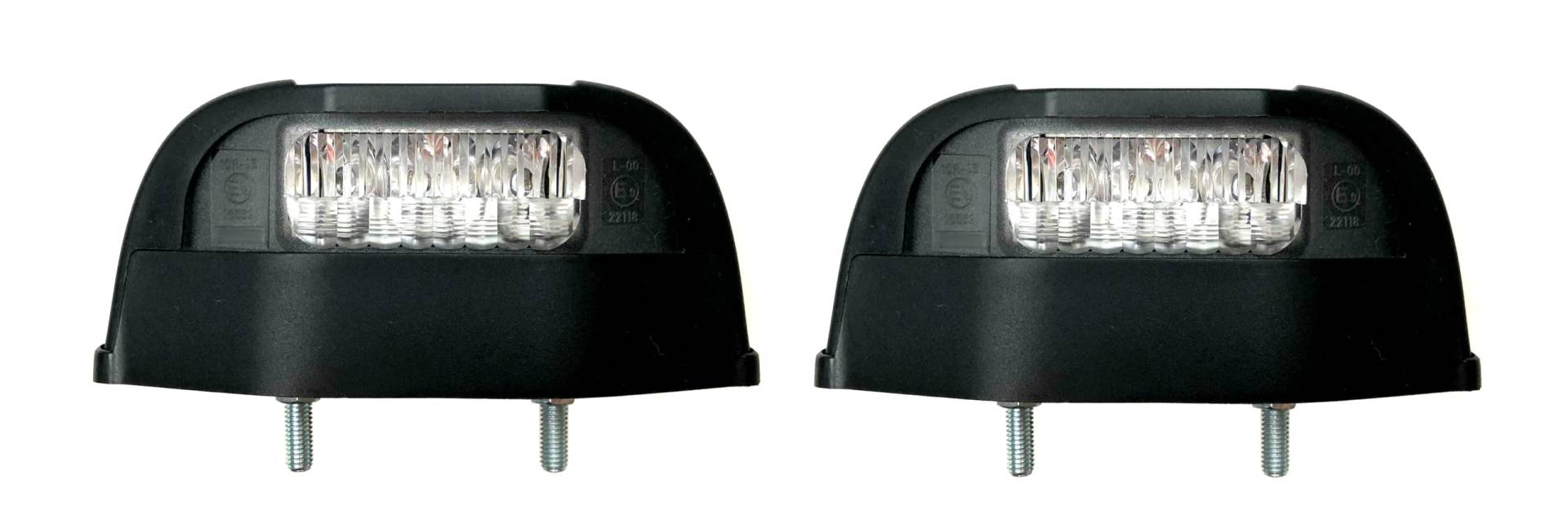 MelTruck® 2x LED Kennzeichenbeleuchtung Kennzeichenleuchte für LKW PKW Anhänger Traktor Busse (Breite - 112 mm - Schwarz) von MelTruck