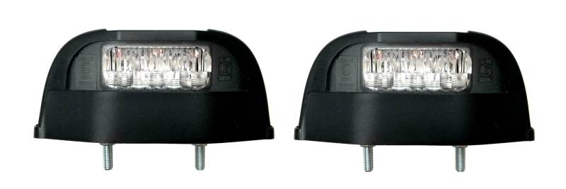 MelTruck® 2x LED Kennzeichenbeleuchtung Kennzeichenleuchte für LKW PKW Anhänger Traktor Busse (Breite - 112 mm - Schwarz) von MelTruck