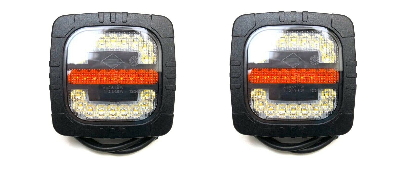 MelTruck® 2x LED Positionsleuchte mit Blinker E9 LKW Anhänger Traktor Bagger Schlepper (2-Funktion-LED Frontleuchte) von MelTruck