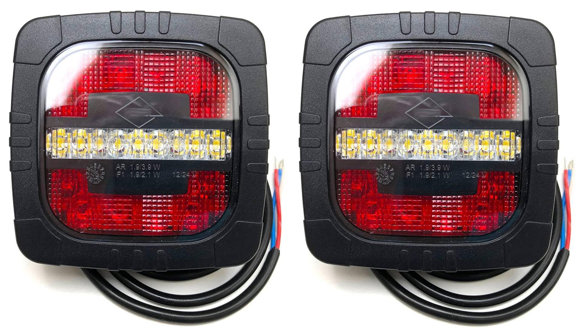 MelTruck® 2x LED Positionsleuchte mit Blinker E9 LKW Anhänger Traktor Schlepper Bagger NEU (2-Funktion-LED Rückleuchte) von MelTruck