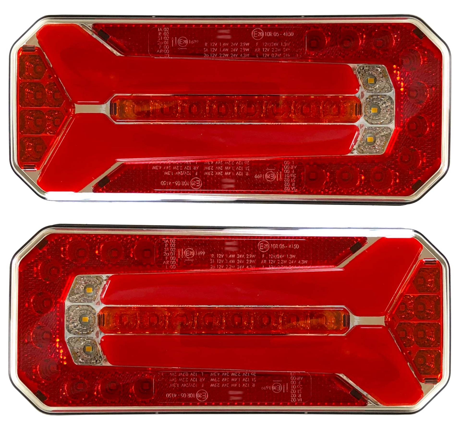 MelTruck® 2x LED Rückleuchte Rücklicht 12V 24V für LKW PKW Anhänger Wohnmobil 6 Funktionen von MelTruck
