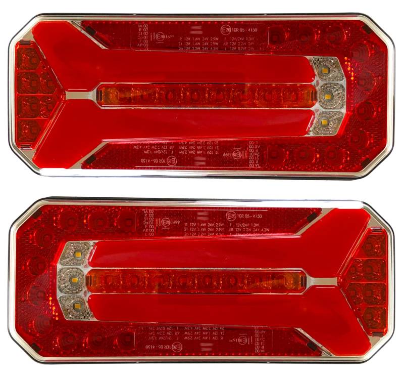 MelTruck® 2x LED Rückleuchte Rücklicht 12V 24V für LKW PKW Anhänger Wohnmobil 6 Funktionen von MelTruck