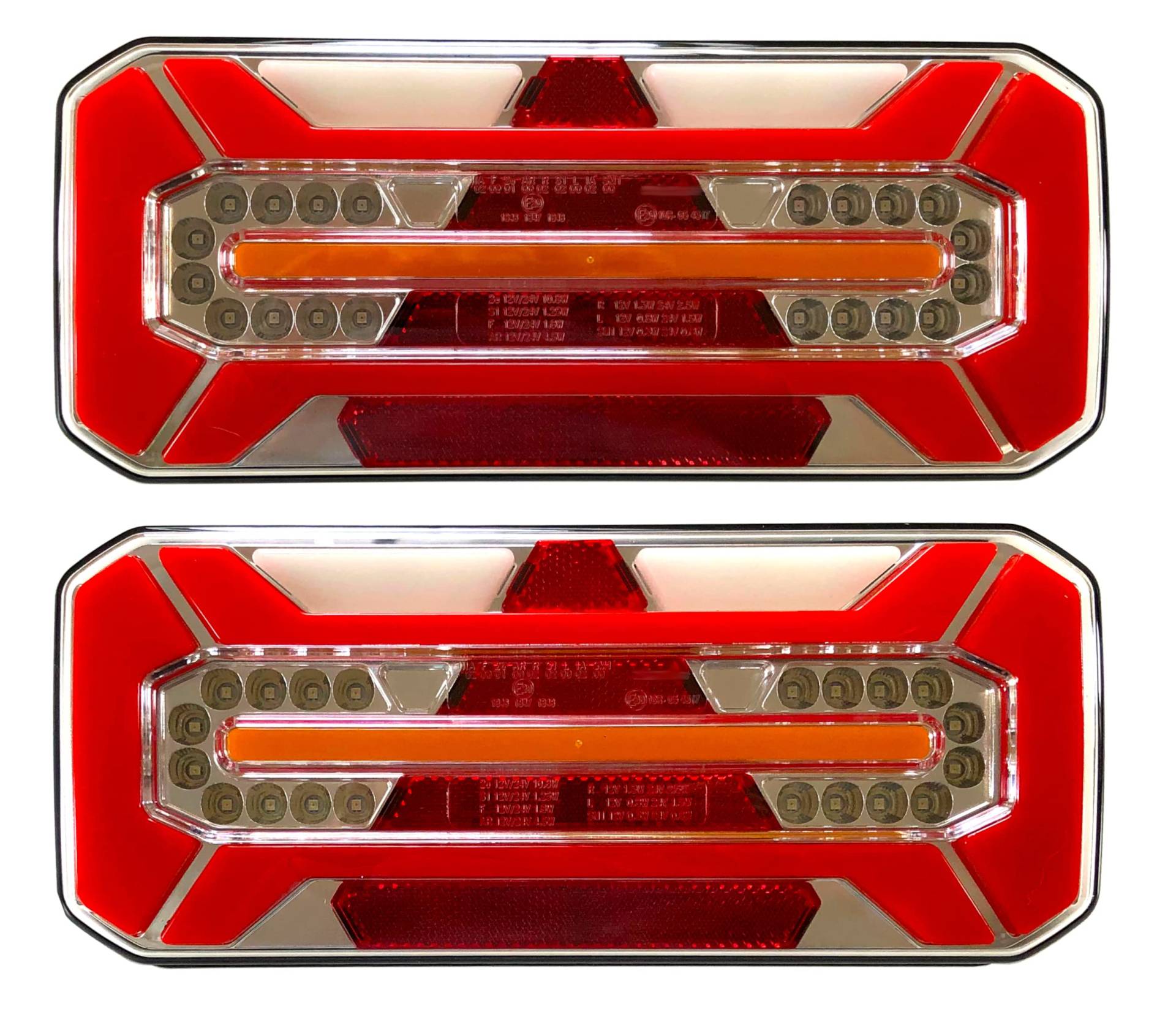 MelTruck® 2x LED Rückleuchten LKW Anhänger Rücklicht dynamische Blinker E20 7 Funktionen 12V/24V SET von MelTruck
