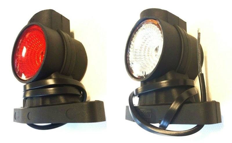 MelTruck® 2x LED Umrissleuchte Begrenzungsleuchte 3 Funktionen E9 Anhänger Wohnwagen LKW (am einfachen kurzen Gummiarm) von MelTruck