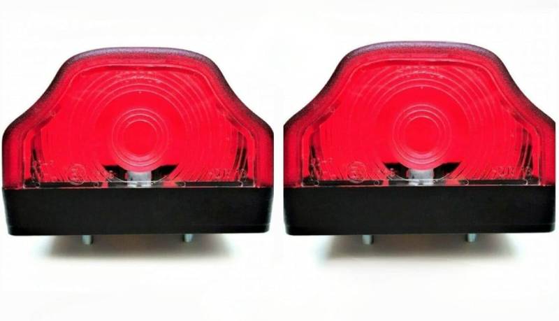 MelTruck® 2x Rot Kennzeichenbeleuchtung Positionsleuchte hinten E9 Befestigungsschrauben M5 für LKW PKW Anhänger Trailer von MelTruck