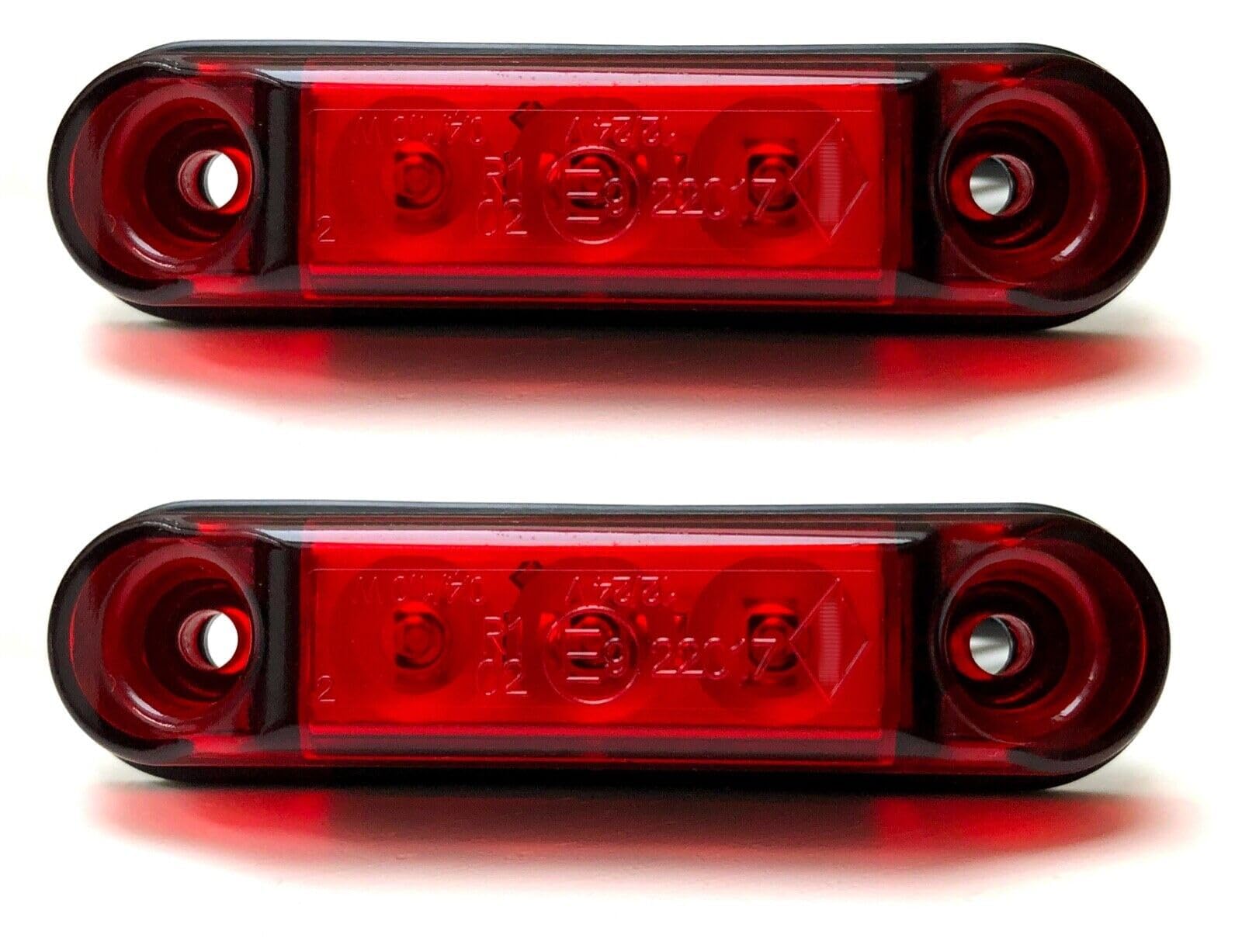 MelTruck® 2x LED Begrenzungsleuchte 12V 24V E9 f. LKW PKW Anhänger Trailer Wohnwagen (Rot) von MelTruck