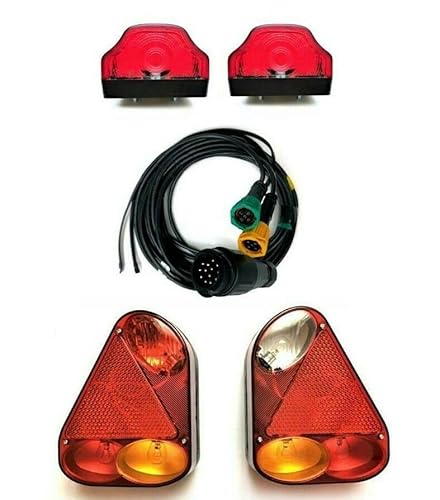 MelTruck® 2x Rückleuchte Anhängerbeleuchtung Bajonett 2x Kennzeichenleuchte 13 pol Kabelbaum 5m von MelTruck