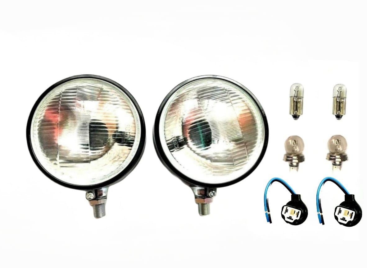 MelTruck® 2x Scheinwerfer ø160 mm 12V 24V E4 und Keramik Lampensockel und 12V Glühbirnen für Schlepper von MelTruck