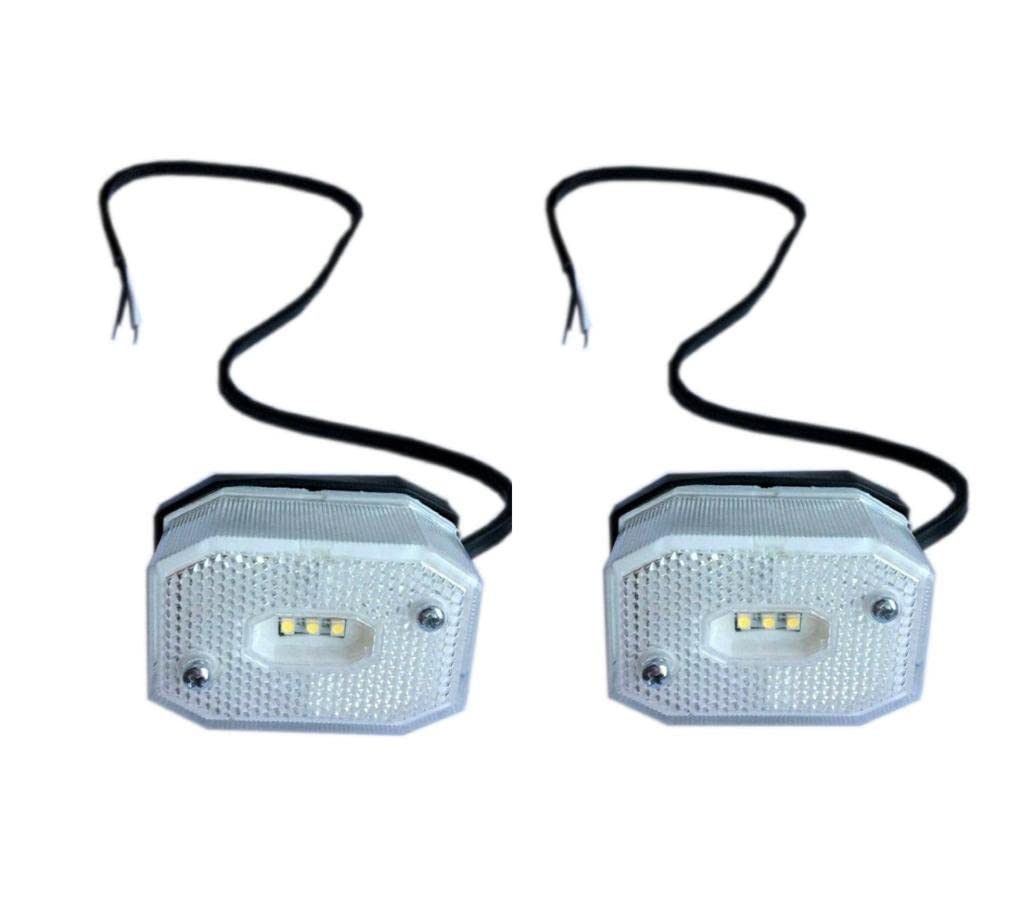 MelTruck® 2x Weiß LED Umrissleuchten f. LKW 12V 24V Begrenzungsleuchten mit Reflektor 3 LEDs E9 von MelTruck