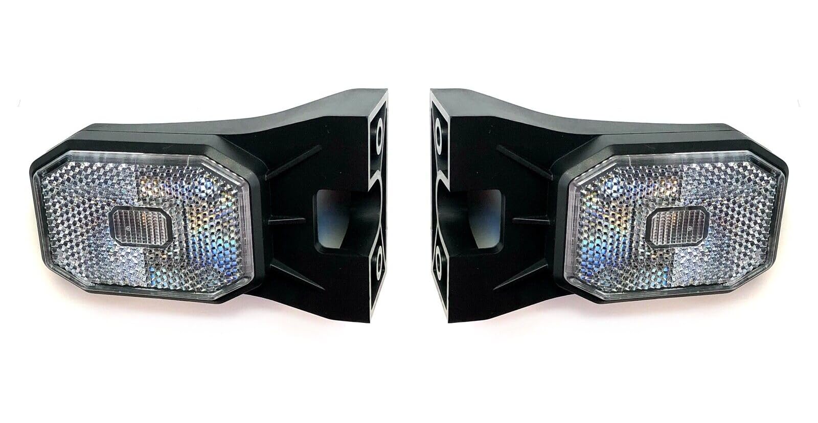 MelTruck® 2x Weiße LED Begrenzungsleuchte Umrissleuchte mit Reflektor und Halter E9 für Anhänger Trailer von MelTruck