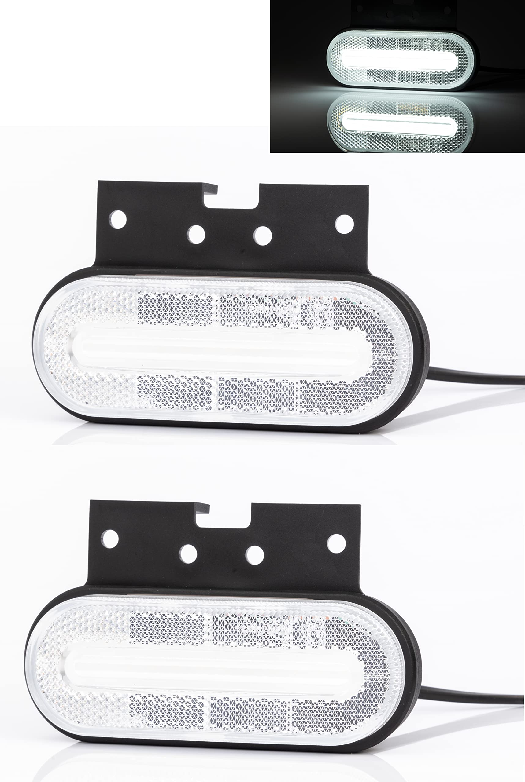 MelTruck® 2x Weiße LED Umrissleuchte 12V 24V LKW Anhänger Trailer Begrenzungsleuchte SET von MelTruck
