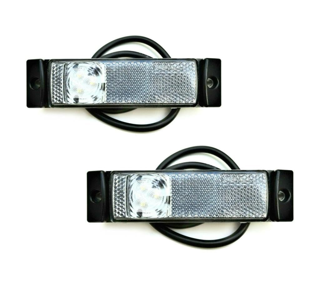 MelTruck® 2x Weiße LED Umrissleuchte Positionsleuchte vorne 12V 24V für LKW Anhänger Wohnwagen von MelTruck