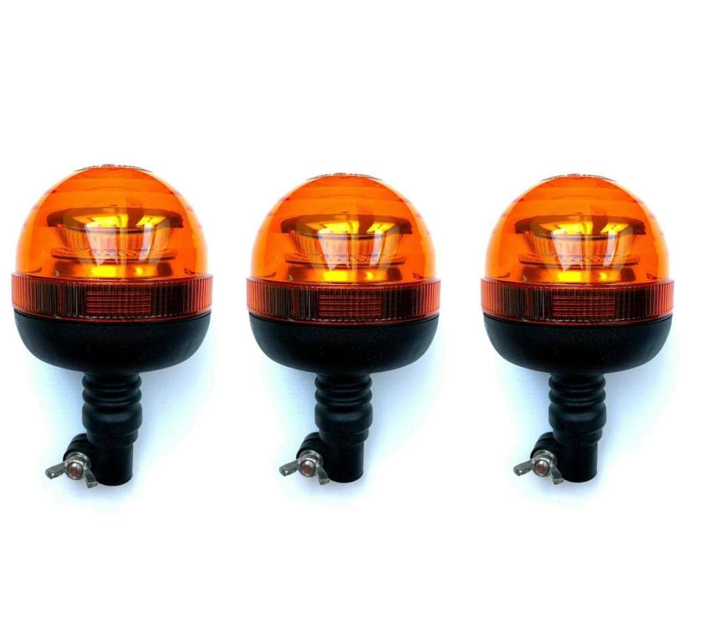MelTruck® 3x 45 LED Rundumleuchte Warnleuchte R65 R10 12V 24V E9 Flex doppelter Blitz von MelTruck