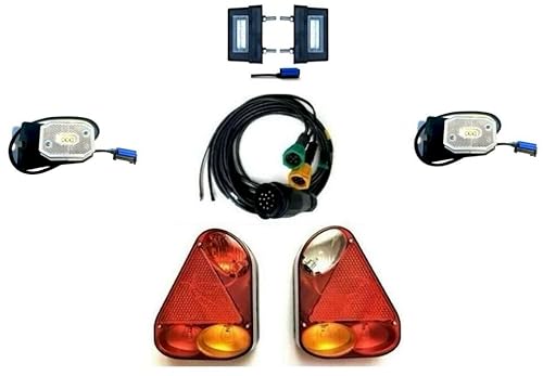 MelTruck® Anhängerbeleuchtung Bajonett SET Rückleuchten Glühbirnen13 PIN Kabel 7m Kennzeichenleuchte Anhänger von MelTruck